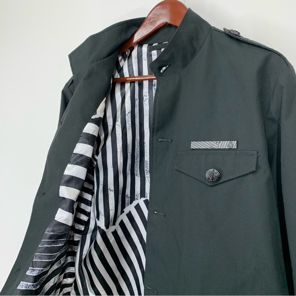 Volcom Men's Black Military Style Officers Jacket With Anchor Buttons Size Large - Picture 14 of 16